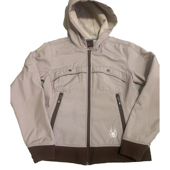 Spyder Jacket Womens 8 Red Houndstooth Fleece Lined Lightweight Nylon Coat - Picture 3 of 16